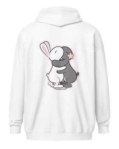 Hopity Love Unisex Lightweight Zip Hoodie