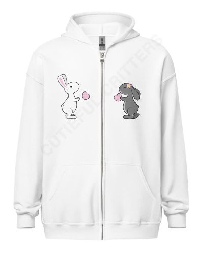 Hopity Love Unisex Lightweight Zip Hoodie