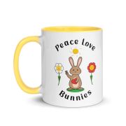 Peace Love Bunnies Mug With Color Inside