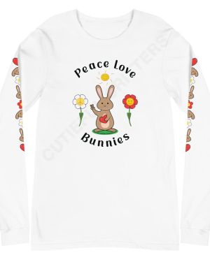 Peace Love Bunnies Unisex Long Sleeve Tee