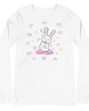 Bubble Hearts Bunny Unisex Long Sleeve Tee