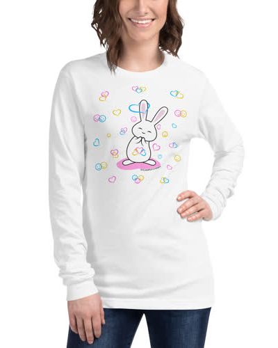 Bubble Hearts Bunny Unisex Long Sleeve Tee