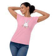 Flower Bun Uppy Eared Women's Short Sleeve T-shirt