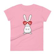 Bunny With Love Glasses Women's Short Sleeve T-shirt