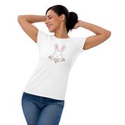 Flower Bun Uppy Eared Women's Short Sleeve T-shirt