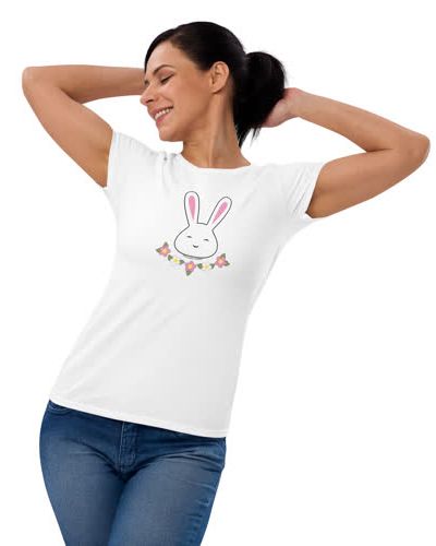 Flower Bun Uppy Eared Women’s Short Sleeve T-shirt