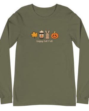 Happy Fall Y’all Unisex Long Sleeve Tee