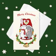 Loving Christmas Bunnies Greeting card