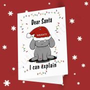 Dear Santa, I can explain. - bunny Greeting card