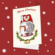 Loving Christmas Bunnies Greeting card