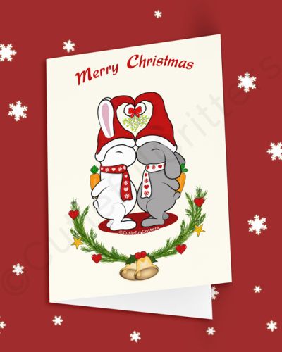 Loving Christmas Bunnies Greeting card