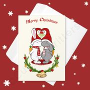 Loving Christmas Bunnies Greeting card