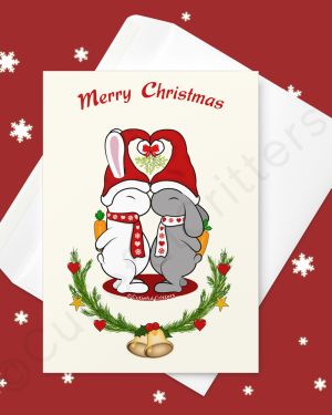 Loving Christmas Bunnies Greeting card