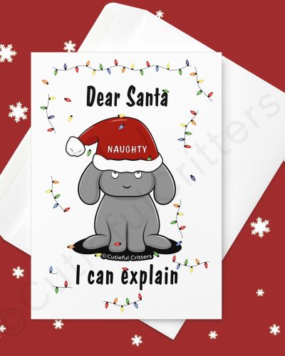 Dear Santa, I can explain. – bunny Greeting card